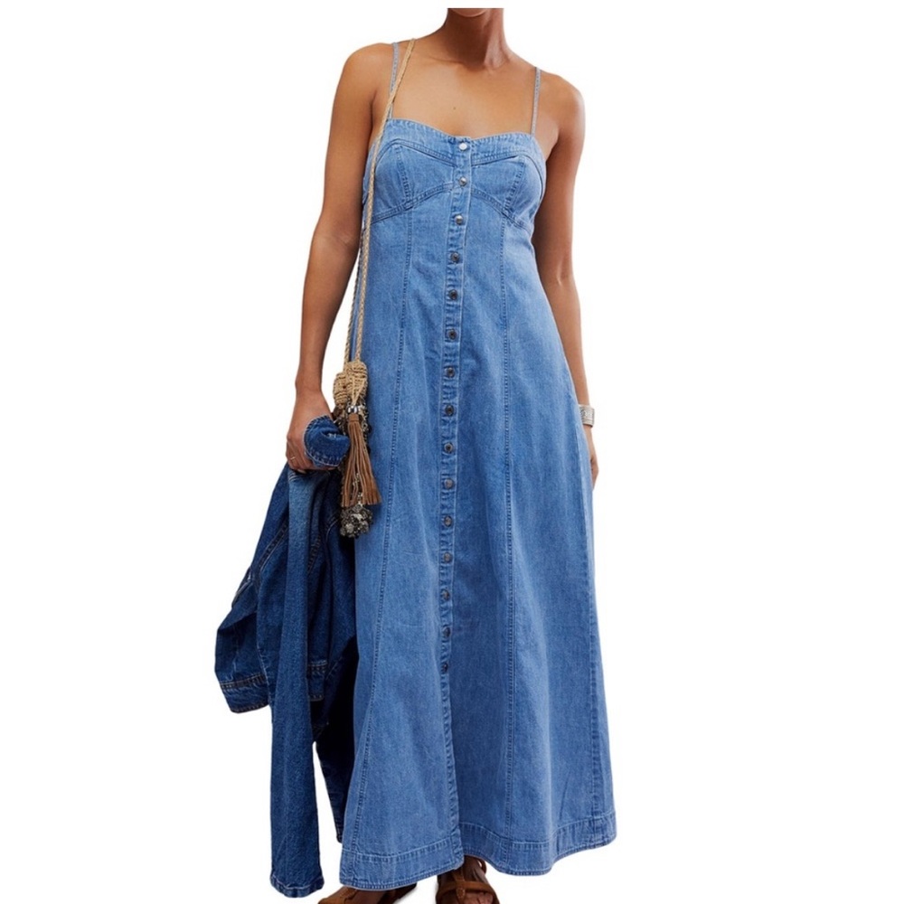 Free People Just Jill denim dress size M in excellent condition